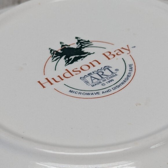 Hudson Bay 1999 Soup Cereal Bowls Set of 2 Vintage Sponge Paint Christmas Trees - Picture 6 of 6